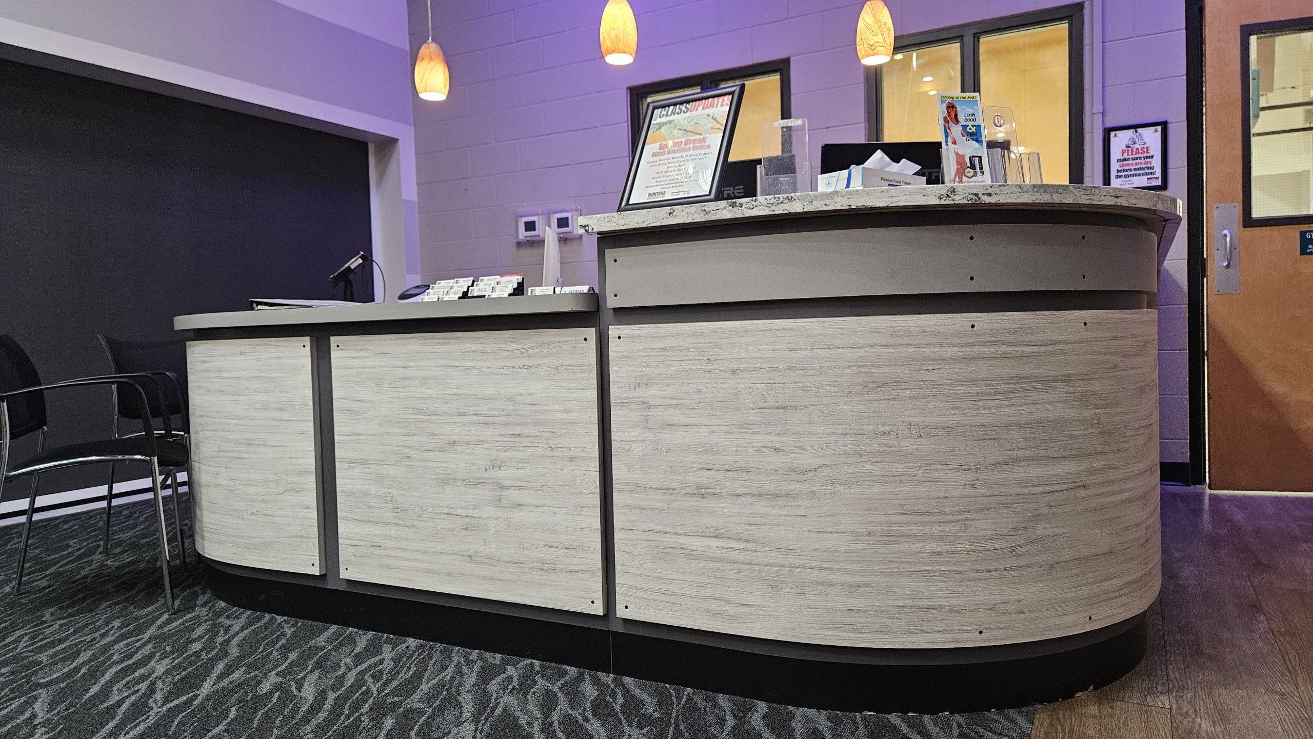 Concierge desk at the Montana Athletic Club