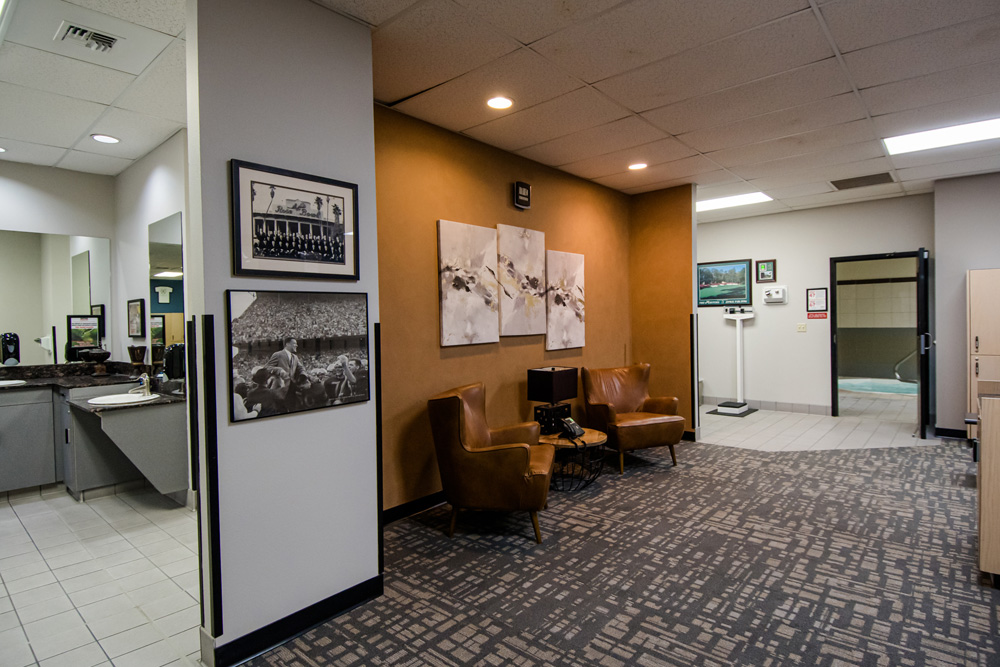 Locker room lobby area at our gym, the Montana Athletic Club.